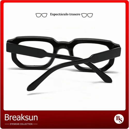 Vista 3 de Breaksun Square Thick Frame Glasses for Women Men Retro Rectangle Blue Light Glasses Small Square Chunky Eyeglasses