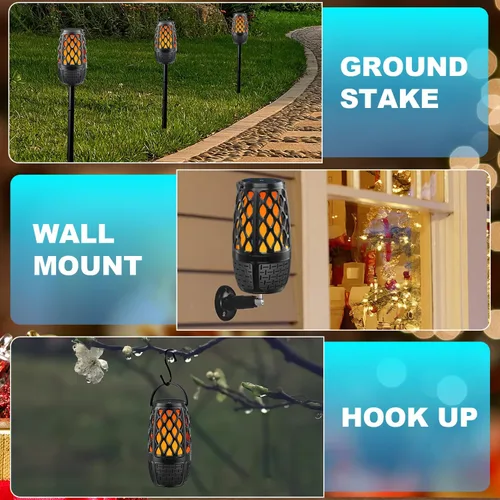 Vista 4 de Altavoces Bluetooth mejorados para exteriores con luces, IPX6 impermeable con atmósfera de llama, altavoz al aire libre, emparejamiento automático