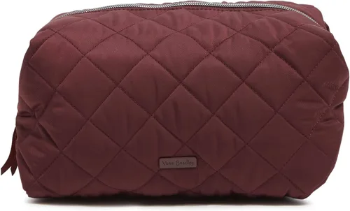 Vista 12 de Vera Bradley Bolsa organizadora de maquillaje cosmético grande de sarga de rendimiento para mujer Negro