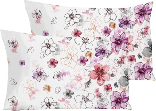 Vista 33 de YIYEA Juego de 2 fundas de almohada estándar de microfibra ultra suave de doble cepillado, fundas de almohada estándar, fundas de almohada florales