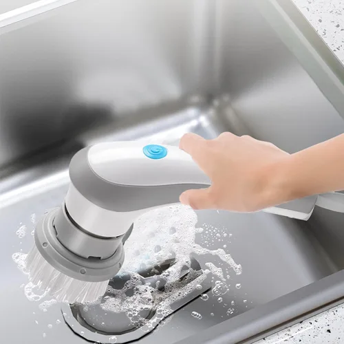 Vista 2 de Depuradores eléctricos giratorios, herramientas de limpieza eléctricas con 3 cabezales de cepillo, cepillo de limpieza recargable por USB, cepillo