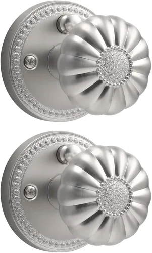 Vista 32 de Pomo de puerta de latón antiguo Pomos de puerta de paso Pomo de puerta interior para pasillo y armario, aleación de zinc 1 paquete