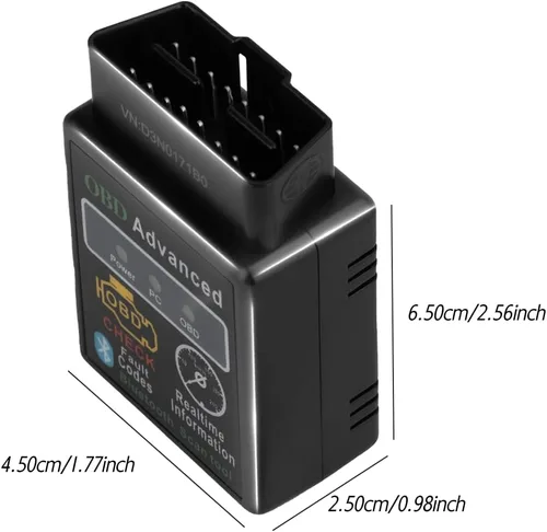 Vista 5 de OBD2 Herramienta de escaneo de diagnóstico de automóvil - Lector de fallas del motor, datos en vivo, soporte para iOS y Android, automoción, voltaje