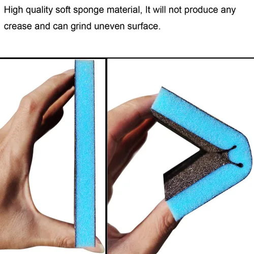 Vista 3 de Paquete de 12 bloques de esponja de lijado de grado grueso de grano 80, lavables y reutilizables, kit de esponja de arena para ollas de cepillo
