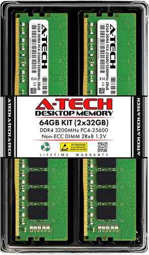 Vista 15 de A-Tech 8GB DDR4 3200 MHz UDIMM PC4-25600 (PC4-3200AA) CL22 DIMM Módulo de Memoria RAM de Escritorio No ECC