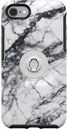 Vista 5 de OtterBox Otter + POP Symmetry Series - Funda para iPhone SE (3ª y 2ª generación) y iPhone 8/7, mármol blanco