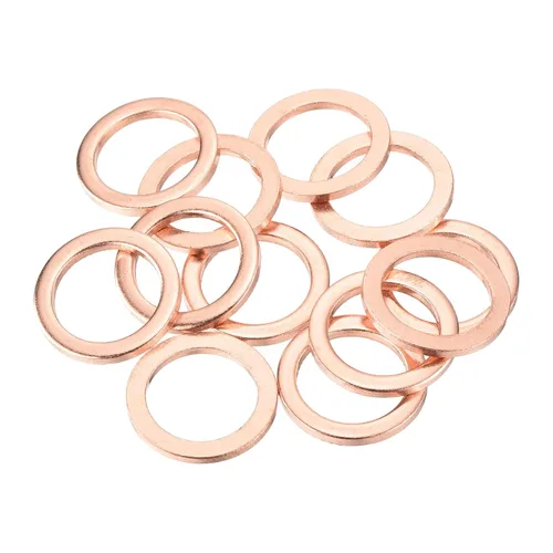 Vista 17 de MECCANIXITY - 52 piezas de arandelas planas de cobre, arandelas de sellado de anillo de trituración métricas mejoradas de cobre de 3x7x1mm