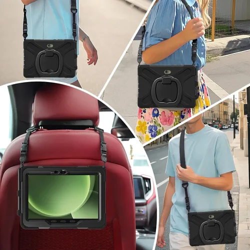 Vista 5 de Funda de rotación 360 para Galaxy Tab ActivePro/Tab Active4 Pro/Active 5 Pro de 10.1 pulgadas, funda resistente con anillo giratorio, soporte