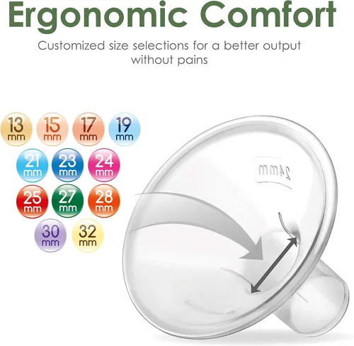 Vista 5 de Maymom MyFit - Juego de bridas de dos piezas para el pecho (0.59 pulgadas pequeño), conector de base compatible con extractores de leche Ameda