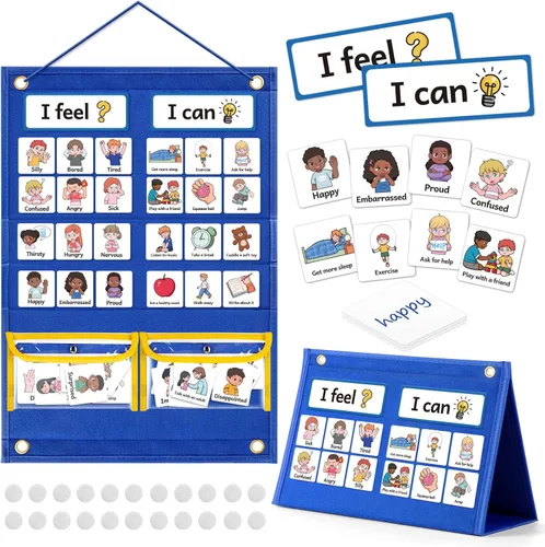 Kasfalci Tabla de Sentimientos, Actividades de Aprendizaje Social Emocional, Materiales de Aprendizaje para Autismo, Herramientas para TDAH, Gestión