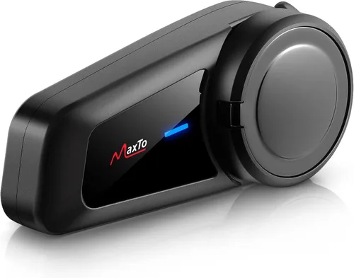 MAXTO Auriculares Bluetooth M2 para motocicleta, casco de motocicleta Bluetooth 5.0, 6 vías 3280 pies, sistema de comunicación de intercomunicación