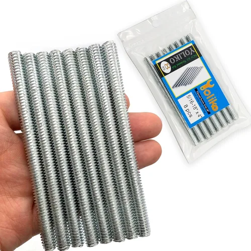 Vista 11 de 12 piezas de varilla totalmente roscada de zinc negro en carbono de acero con rosca larga de 1/4x2 para muebles, barandillas de jardín, montaje