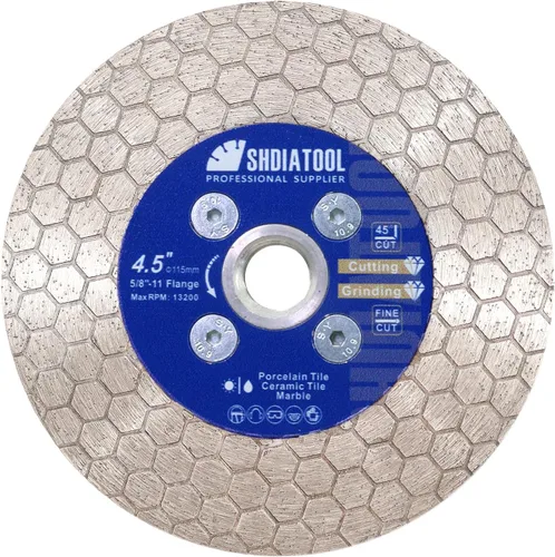 Vista 7 de SHDIATOOL Hoja de sierra de diamante de 4 pulgadas, rueda de disco de molienda de corte de azulejos de 4.134 in para piedra artificial de granito