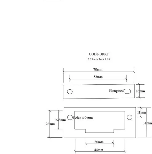 Vista 3 de Mobilistics Soporte de montaje para debajo del tablero OBD2 para cable adaptador OBDII Y