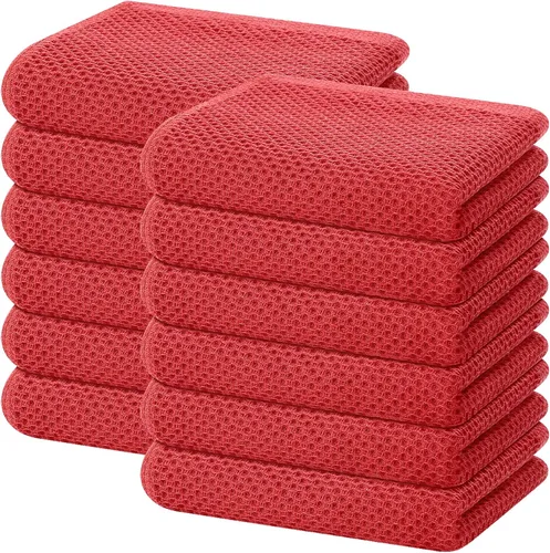 Vista 194 de Homaxy Paños de cocina de 100% algodón con tejido de gofre, ultra suaves, absorbentes, de secado rápido, 12 x 12 pulgadas, paquete de 6, amarillo
