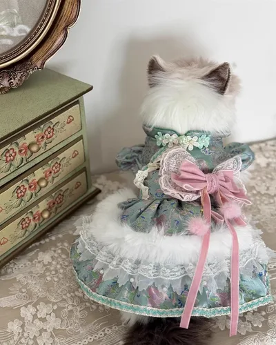 Vista 40 de Moda Vestido de Princesa de Encaje para Perro Cachorro Dulce para Perro EXTRAL Pequeño y Pequeño A-Negro XX-Pequeño