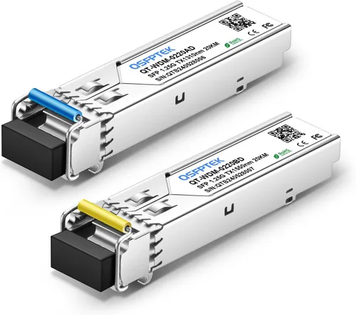 Vista 11 de 1 par de transceptores 10G SFP+ Bidi, módulo SFP monomodo LC 0.35 oz, mini gbic bidireccional de 10 Gb para Cisco SFP-10G-BXD-I
