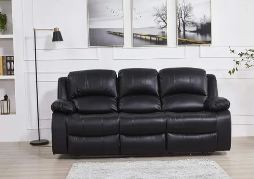 Vista 43 de Betsy Furniture 8018 - Juego de sillón reclinable de cuero reconstituido, para sala, sofá reclinable, sofá de dos piezas y sillón de cuero