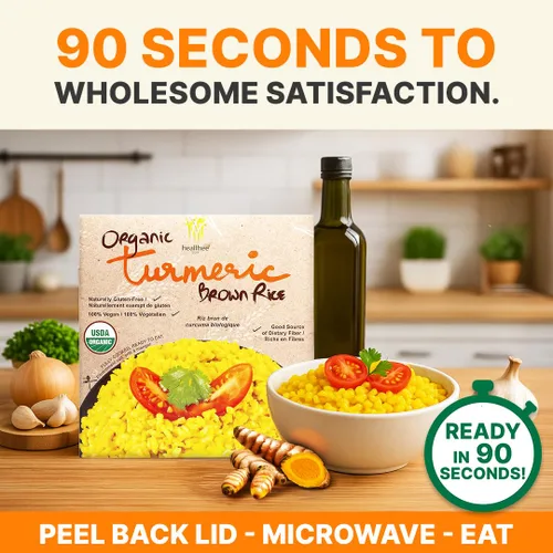 Vista 5 de Healthee Arroz integral orgánico, sin gluten, totalmente cocido y listo para comer, certificado orgánico USDA, sin OMG, apto para microondas