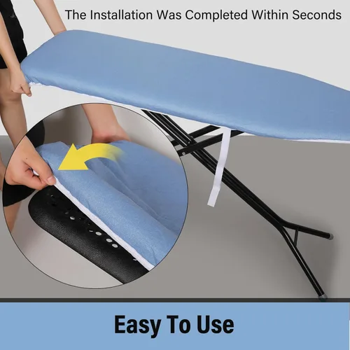 Vista 6 de Iwtmm Funda para tabla de planchar y almohadilla con revestimiento de silicona, acolchado grueso resistente a la quemadura, resistente para uso