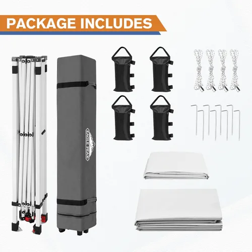 Vista 56 de EAGLE PEAK - Tienda de campaña desplegable con toldo, 1 pared lateral, fácil de montar, tienda para eventos, protección solar para exteriores, bolsa