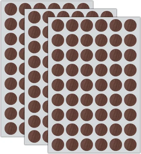 Vista 5 de 162 calcomanías autoadhesivas de PVC para agujeros de tornillo, 3 hojas de plástico, cubierta texturizada a prueba de polvo e impermeable, 0.827 in