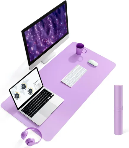 Vista 73 de YSAGi Alfombrilla de Escritorio de Cuero Antideslizante, Alfombrilla de Teclado para Escritorio de Computadora Portátil Impermeable, Protector