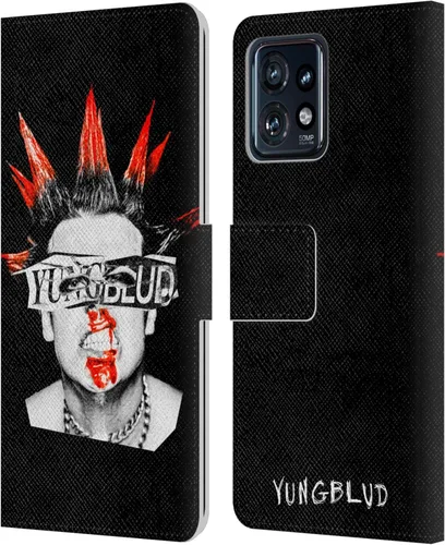 Head Case Designs Officially Licensed Yungblud Face Graphics Leather Book Wallet Case Cover Compatible with Motorola Moto Edge 40 Pro