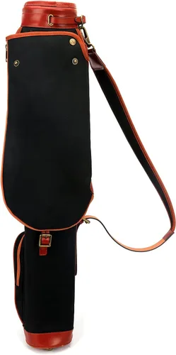 Vista 2 de Tourbon Bolsas de transporte vintage para palos de golf - Lona y cuero