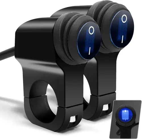 Vista 12 de Interruptor de luz ATV 12V, impermeable, de aleación de aluminio, para manillar de motocicleta, ATV, UTV - Compatible con manillares de 7/8" (22mm)