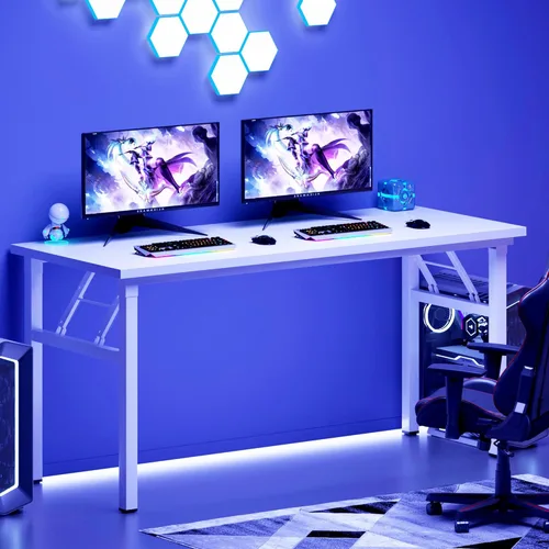 Vista 104 de DlandHome Escritorio plegable pequeño de 31.5 pulgadas, escritorio de computadora para oficina en casa, mesa plegable para espacios pequeños,