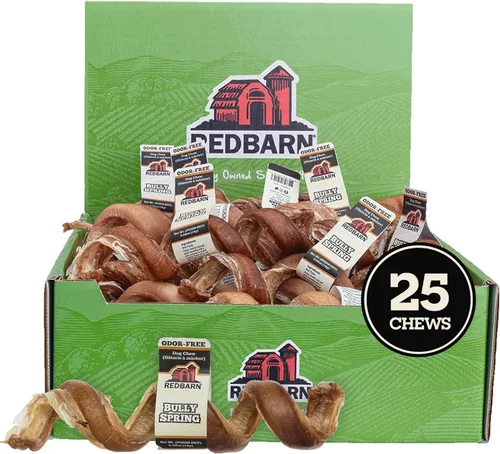 Redbarn Pet Products Naturals 200005 Bully Springs Pet Chew Treat 25 Case, sin olor, talla única