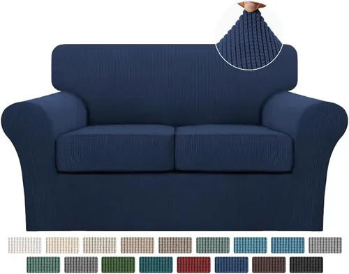 Vista 98 de Turquoize 2 fundas para sillas de sala de estar, funda de sofá con fundas de cojín individuales, funda de muebles para sillas (silla, beige biscotti)