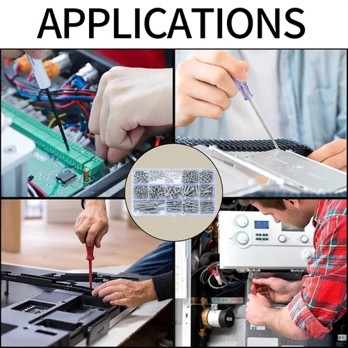 Vista 7 de Kit de surtido de 720 piezas de tuercas y pernos, juego de tornillos y tuercas de acero al carbono M3 M4 M5 y arandelas, juego de tornillos