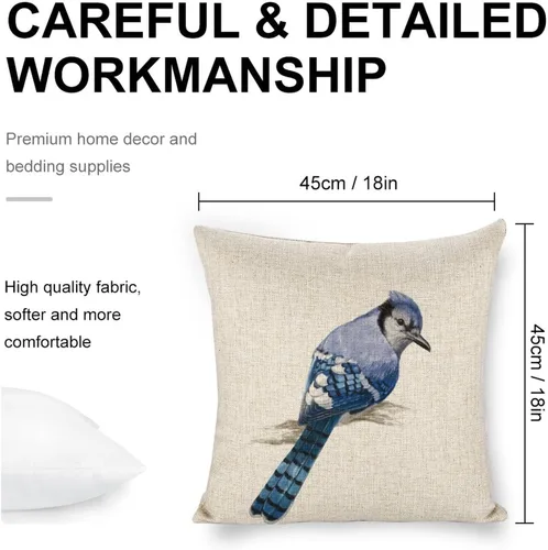 Vista 2 de Golddfinch - Funda de almohada de lino de 18 x 18 pulgadas, funda de cojín decorativa de doble cara para sofá, cama, silla y automóvil