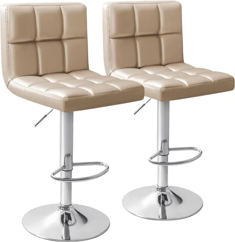 Vista 14 de Homall Taburetes de bar modernos de cuero PU ajustables giratorios, taburete de bar hidráulico sin brazos para mostrador de cocina, altura extra