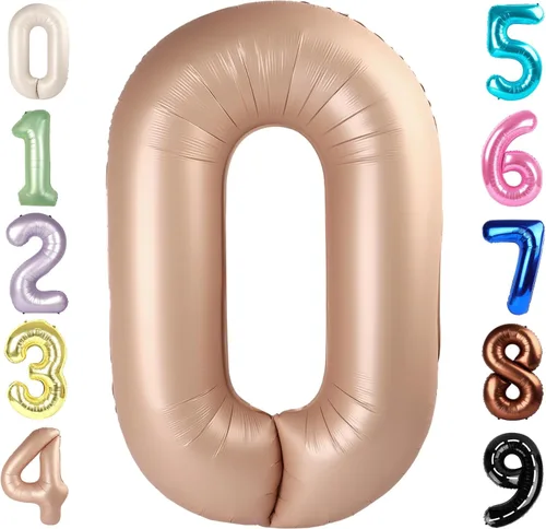 Vista 259 de Globos de números 0 de 40 pulgadas, globos negros de números para números 10, 20, 30, 40, 50, 60, 70, 80, 90, 100, globos de números 10, 20, 30, 40