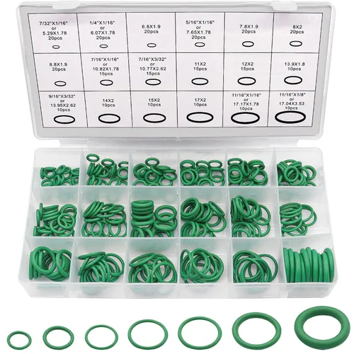 Vista 4 de Taiss Kit de reparación de aire acondicionado para automóvil, 270 piezas de juntas tóricas + 40 unidades de núcleo de válvula de A/C surtido