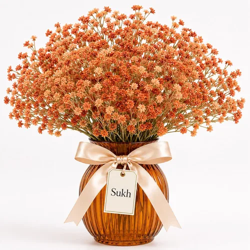 Sukh 10 flores artificiales de aliento de bebé - Gypsophila falsa de otoño