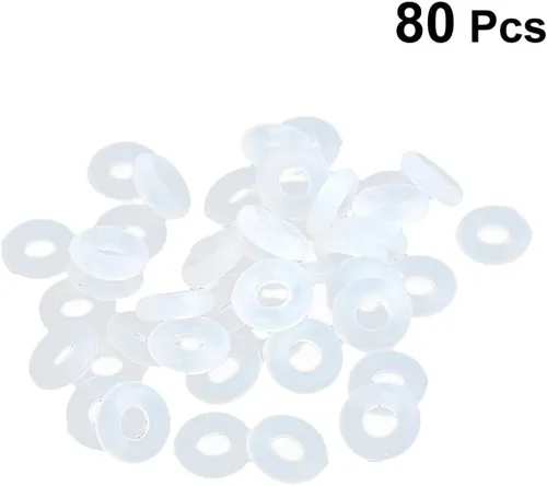Vista 3 de Pulseras de abalorios, 80 piezas de tapón de goma transparente suave y transparente, tapón de goma de silicona transparente, espaciador con cierre