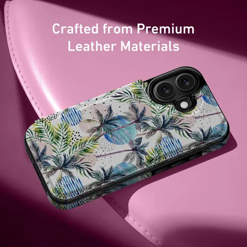 Vista 657 de LETO para iPhone 15 Pro Funda tipo cartera - Tapa tipo folio con patada - Diseños de moda - Tarjetero - Funda protectora para mujeres y niñas - 6.1