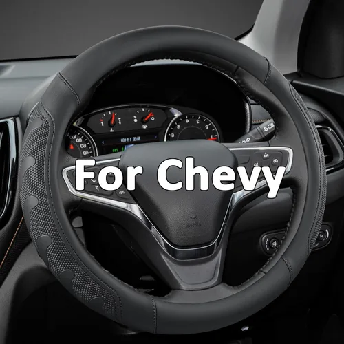 Vista 14 de Funda para volante GIANT PANDA para Chevy Silverado - Funda para volante de coche para Chevrolet Colorado Tahoe - Negro