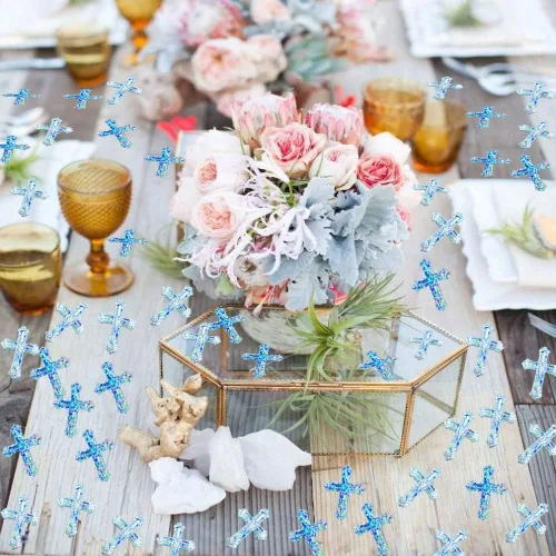 Vista 9 de Decoraciones de fiesta, confeti de mesa de bautizo cruzado para boda, compromiso, día de Vanlentines, despedida de soltera, bar, mitzvá, murciélago