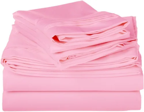 Vista 7 de LinenHouse Hotel Bedding Product - Juego de sábanas de 500 hilos, 100% algodón egipcio, tamaño individual, 4 piezas, con sábana bajera ajustable