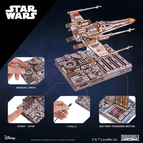 Vista 3 de UGEARS Star Wars ™ Luke Skywalker's X-Wing Starfighter™ Rompecabezas 3D