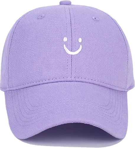 Vista 29 de Umeepar Gorra de béisbol con cara sonriente para mujeres y hombres, ajustable, de perfil bajo, de algodón, sin estructura, para papá