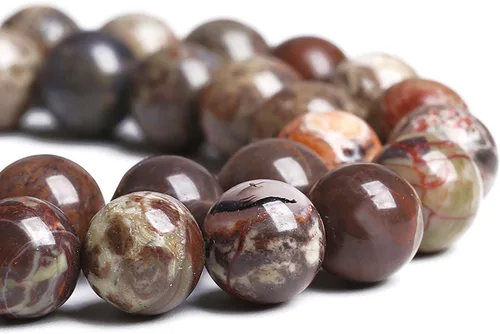 Vista 111 de 88 cuentas de piedra natural africana de piedra de sangre para hacer joyas y pulseras