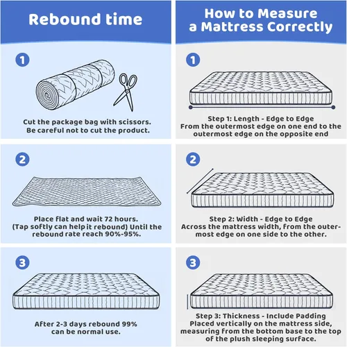 Vista 7 de Colchón mini para cuna, 38 x 24 x 4 pulgadas, doble cara con soporte firme y espuma cómoda, transpirable, silencioso e inodoro, se adapta a