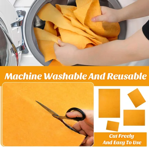 Vista 4 de Paquete de 10 paños de gamuza absorbentes para secado de automóviles, paños de gamuza alemana a granel, lavables a máquina, reutilizables