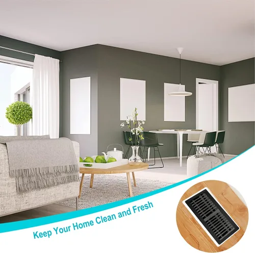 Vista 7 de Cubiertas magnéticas de ventilación para registro de piso, malla de filtro de ventilación de aire de 2 x 12 pulgadas, red de pantalla de ventilación